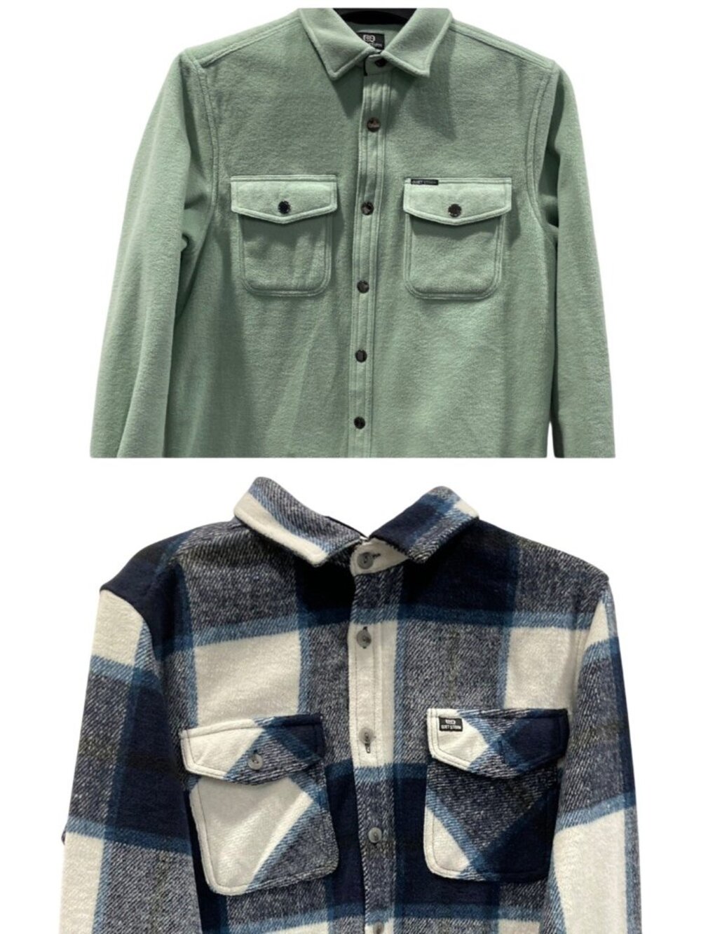 Quiet Storm Fleece Shirt Jackets sz S Shacket Green Blue Surfer Gorpcore Outdoor